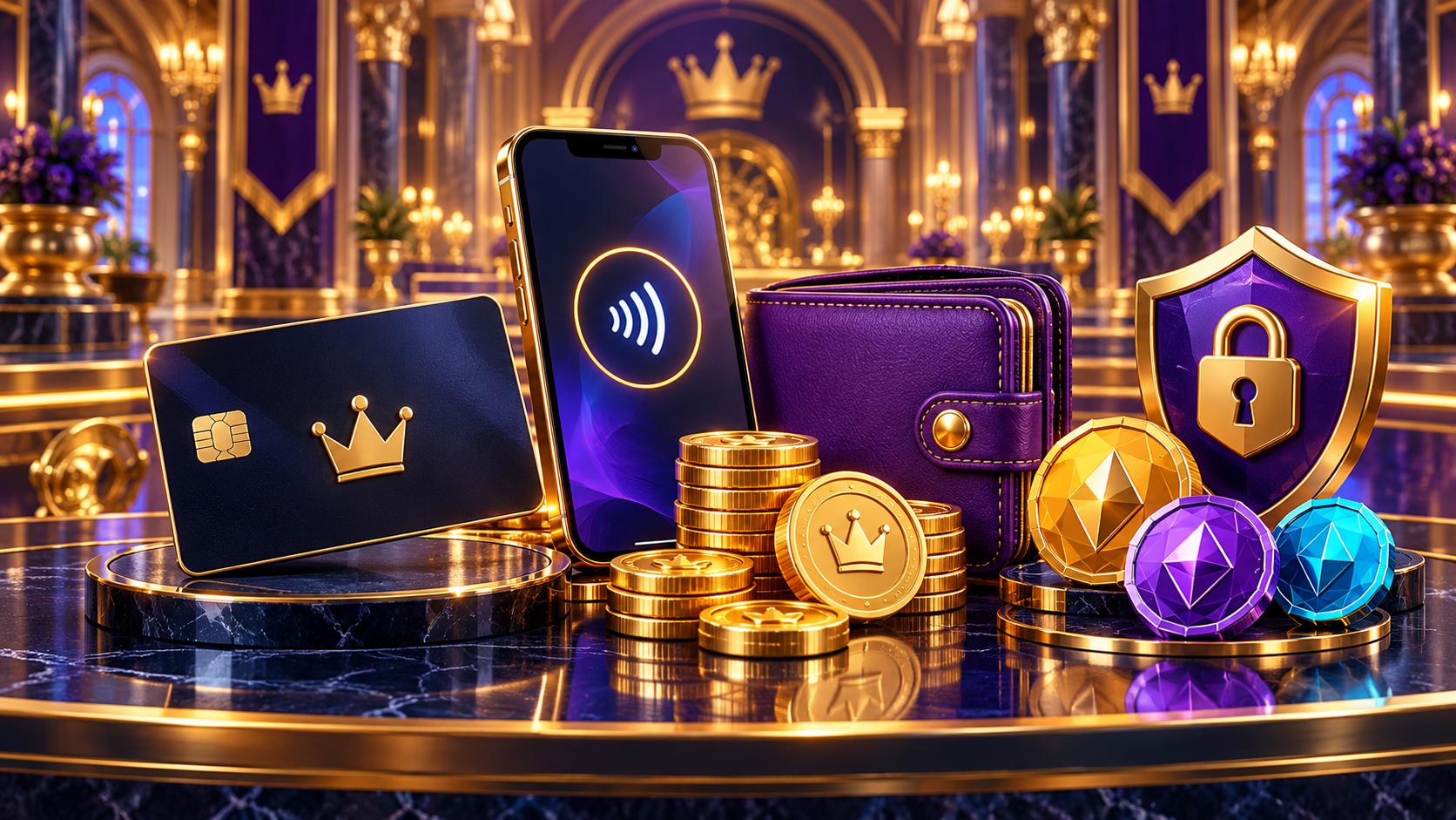 Secure Royal Reels casino payments using a bank card, mobile wallet and digital currency tokens